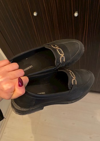 Kadın Siyah Tokalı Topuklu Loafer - Görsel 3