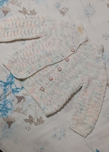Diğer Beyaz Vintage Kız Triko Hırka