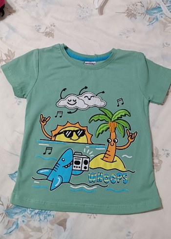 Turkuaz Baskılı Erkek Çocuk Tişört