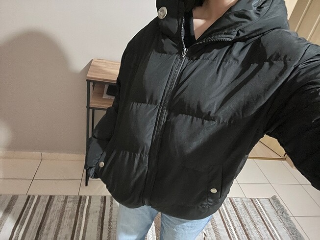 siyah oversize mont