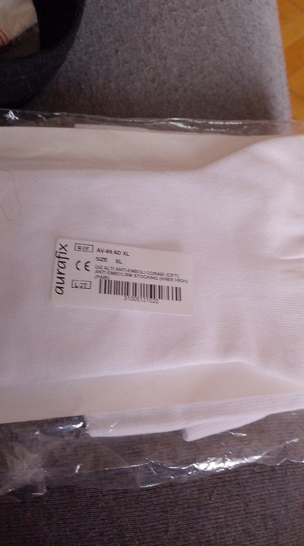 Beyaz Anti Embolizm Diz Altı Çorap XL - Görsel 2