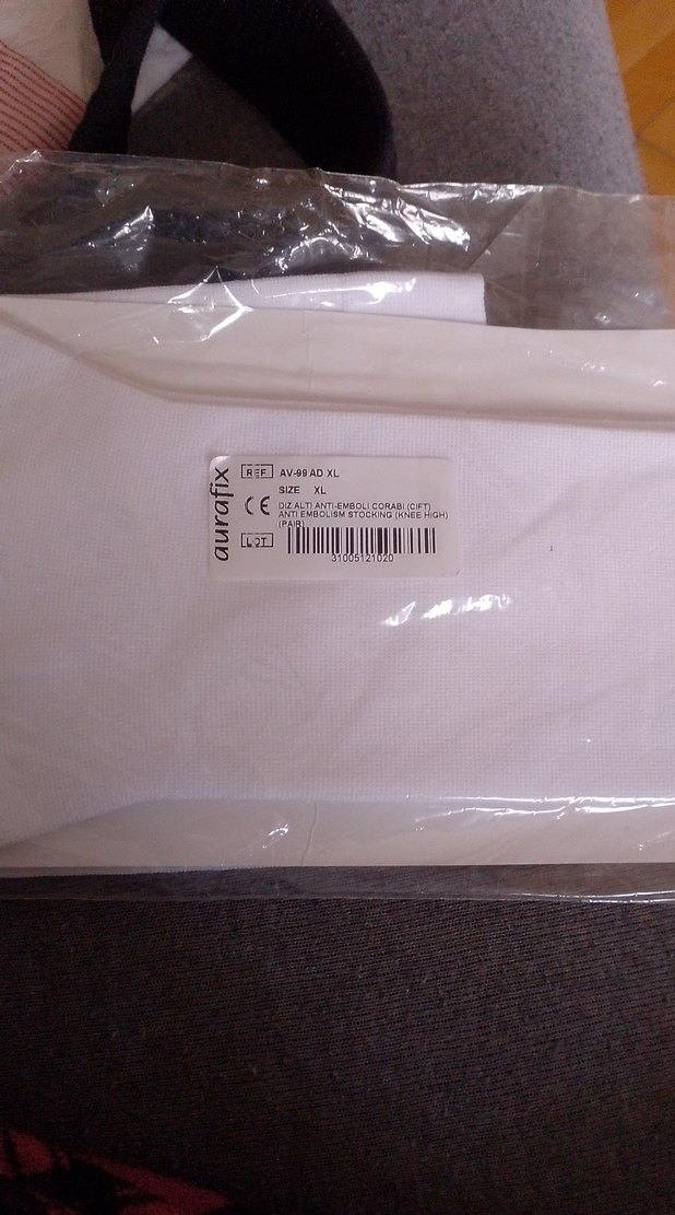 XL Beden Diz Altı Anti-Emboli Çorap Beyaz - Görsel 2