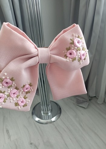 Bordo Saten Kurdeleli Kadın Fular - Görsel 9