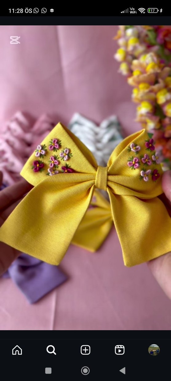 Bordo Saten Kurdeleli Kadın Fular - Görsel 5