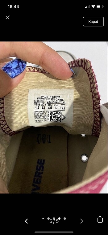 37 Beden bordo Renk converse