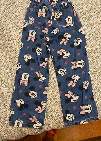 Kız Çocuk Çok Renkli Mickey Denim Pantolon - Görsel 2