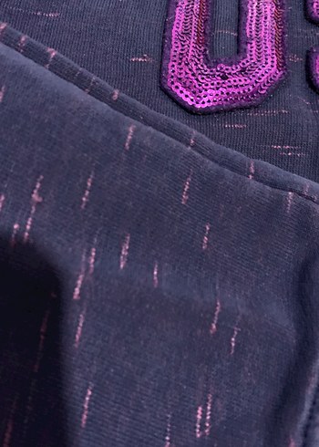 9 Yaş Beden Kız Çocuk lacivert Mor Kapüşonlu Fermuarlı Sweatshirt