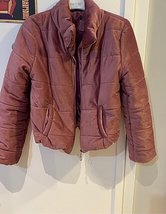 Pembe kadın mont