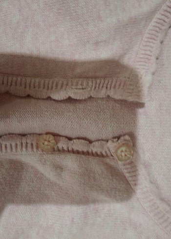 Düğmeli Kız Çocuk Pembe Pamuk bolero ve bluz