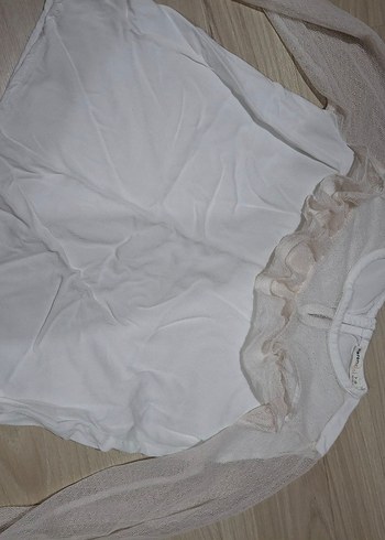 7 Yaş Beden Düğmeli Kız Çocuk Pembe Pamuk bolero ve bluz