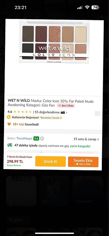 Wet n wild Göz farı (Sıfır)
