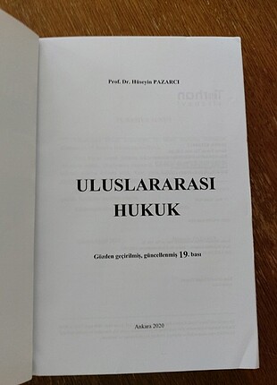 Hüseyin pazarcı Uluslararası hukuk kitabı