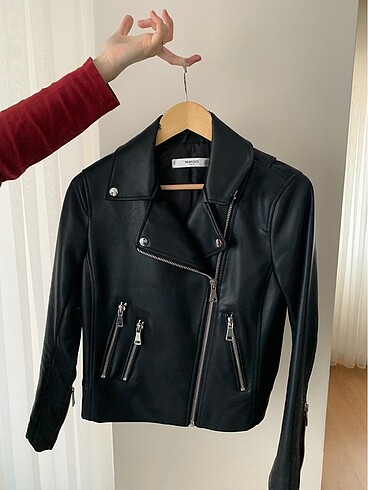Mango deri biker ceket