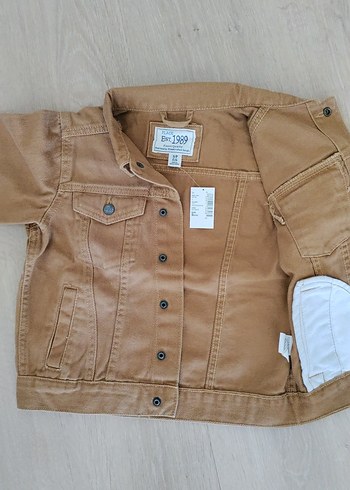 xs Beden camel Renk 5/6 yaş erkek / kız çocuk Camel renkli kot çeket
