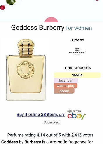  Beden Renk Burberry Goddess EDP 50 ml