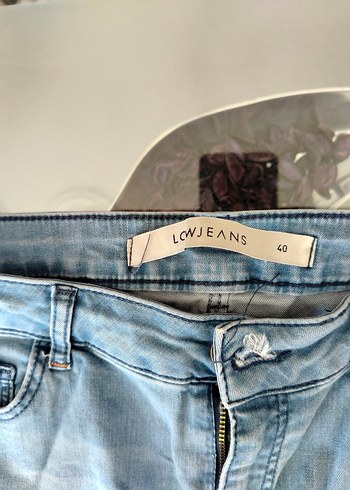 40 Beden LC Waikiki 40 bedenKadın Mavi Pastel Renk Bol Kesim Kot Şort