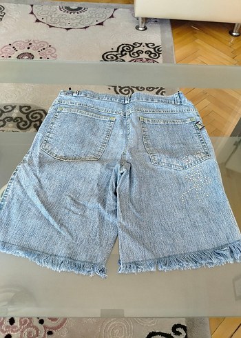 Trendyol & Milla 11-12yas Düğmeli Gri Baskılı Kadın Denim Jean şort