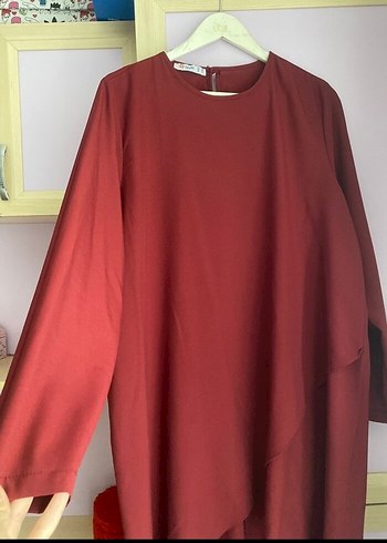 46 Beden bordo Renk 46-48 beden Bordo Uzun Kollu Salaş Tunik pantolon ikili takım
