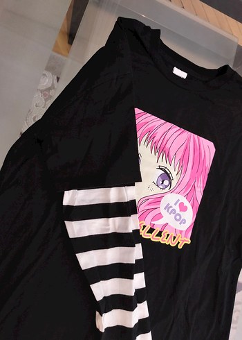 LC Waikiki 13-14 yaş Kız Çocuk Siyah Baskılı Uzun Kollu Tişört - Görsel 9