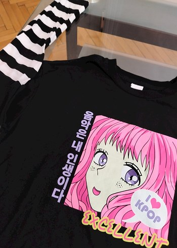 LC Waikiki 13-14 yaş Kız Çocuk Siyah Baskılı Uzun Kollu Tişört - Görsel 6