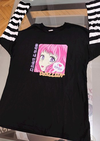 LC Waikiki 13-14 yaş Kız Çocuk Siyah Baskılı Uzun Kollu Tişört - Görsel 2