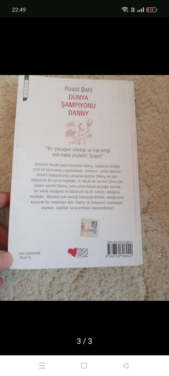 Roald Dahl - Dünya Şampiyonu Danny Kitabı - Görsel 3