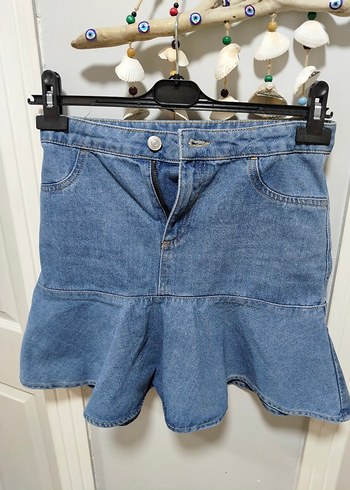 LC Waikiki LC Waikiki 11-12 yaş kot etek Fırfırlı Mini Jean Etek