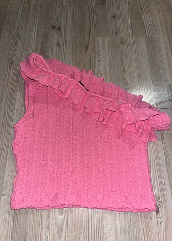 Pembe fırfırlı crop - Görsel 2