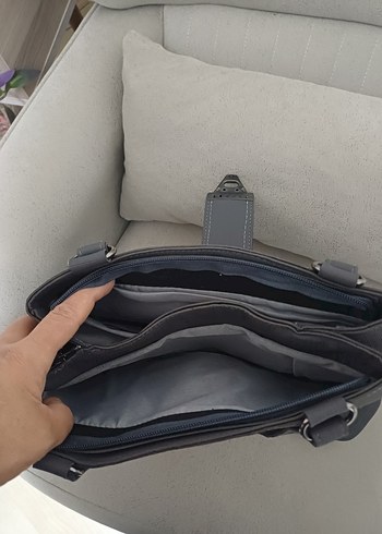 Gri Kadın Fermuarlı Günlük Çanta - Görsel 5