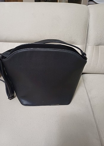 Siyah Deri Tokalı Kadın Çanta - Görsel 3