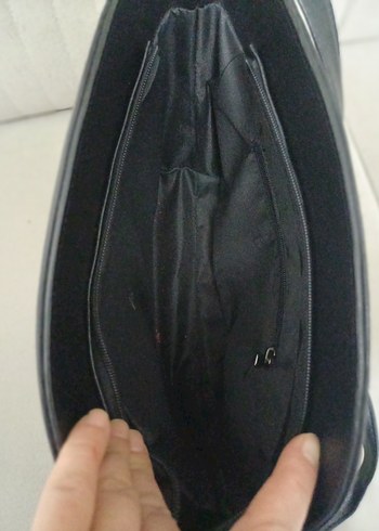 Siyah Deri Tokalı Kadın Çanta - Görsel 4