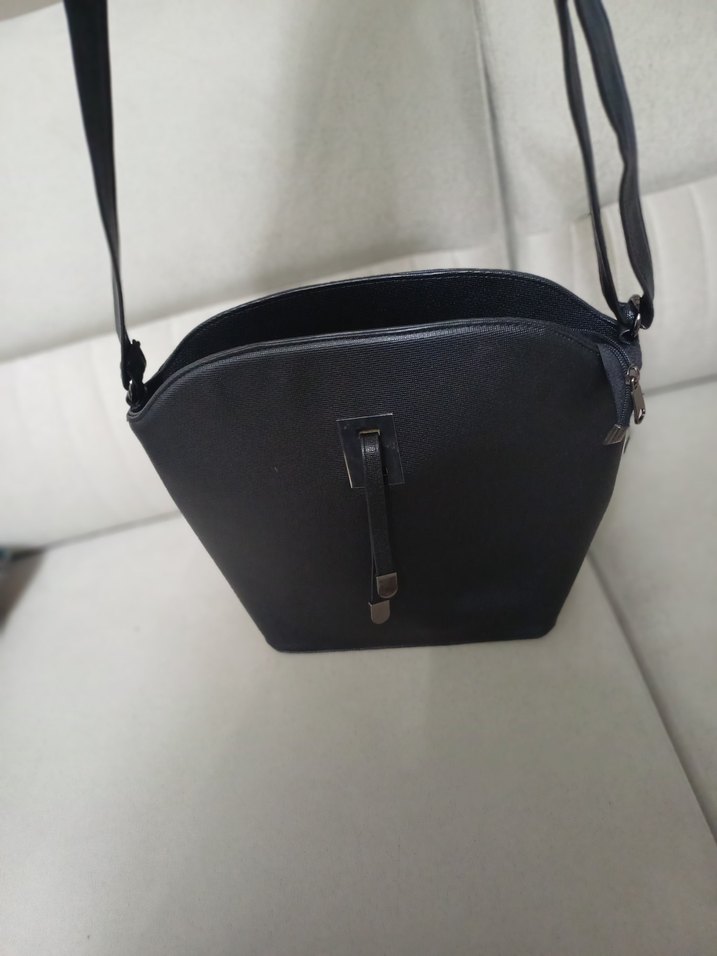 Siyah Deri Tokalı Kadın Çanta - Görsel 2