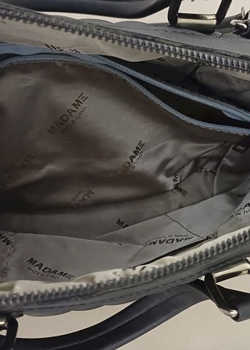 Gri Deri Kadın Çanta Fermuarlı - Görsel 5