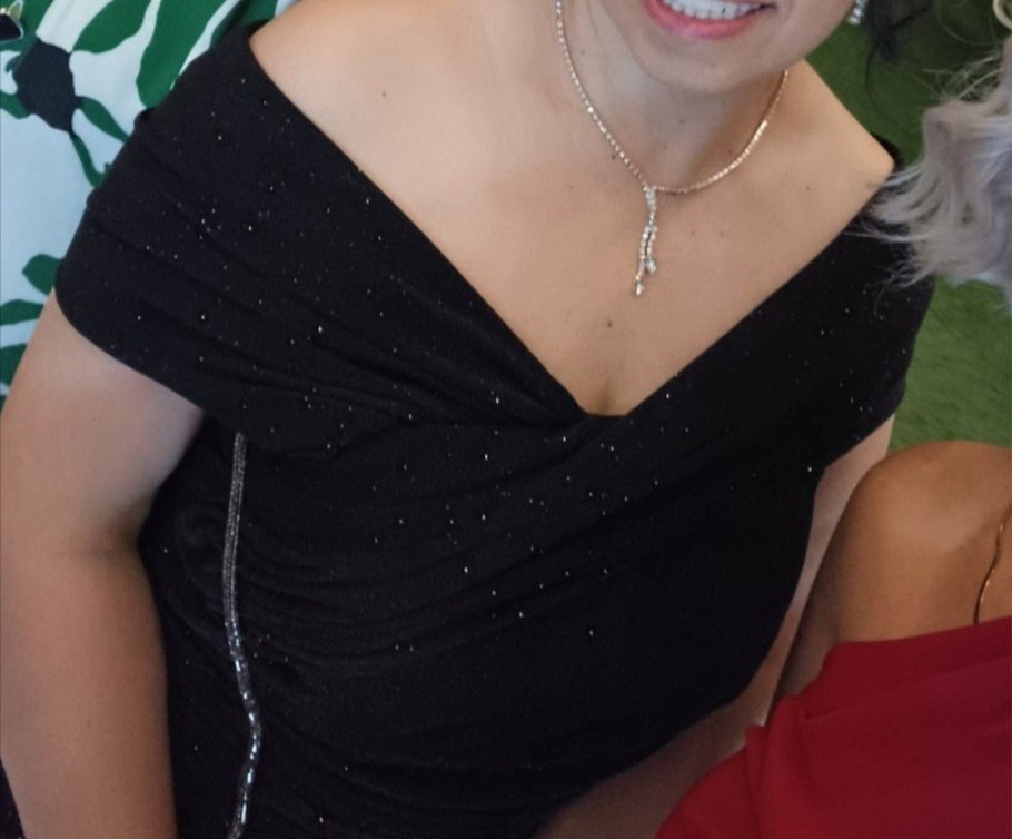 Siyah Drapeli Abiye Elbise - Görsel 4