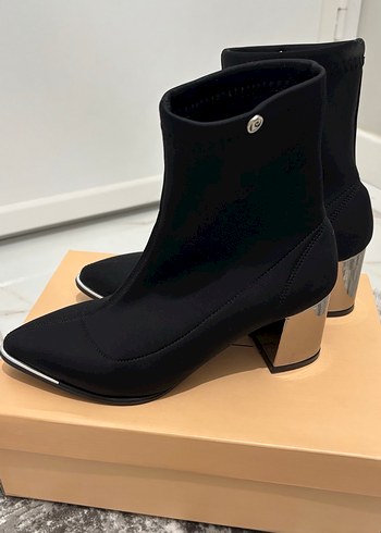 Gümüş topuklu streç bot - Görsel 4