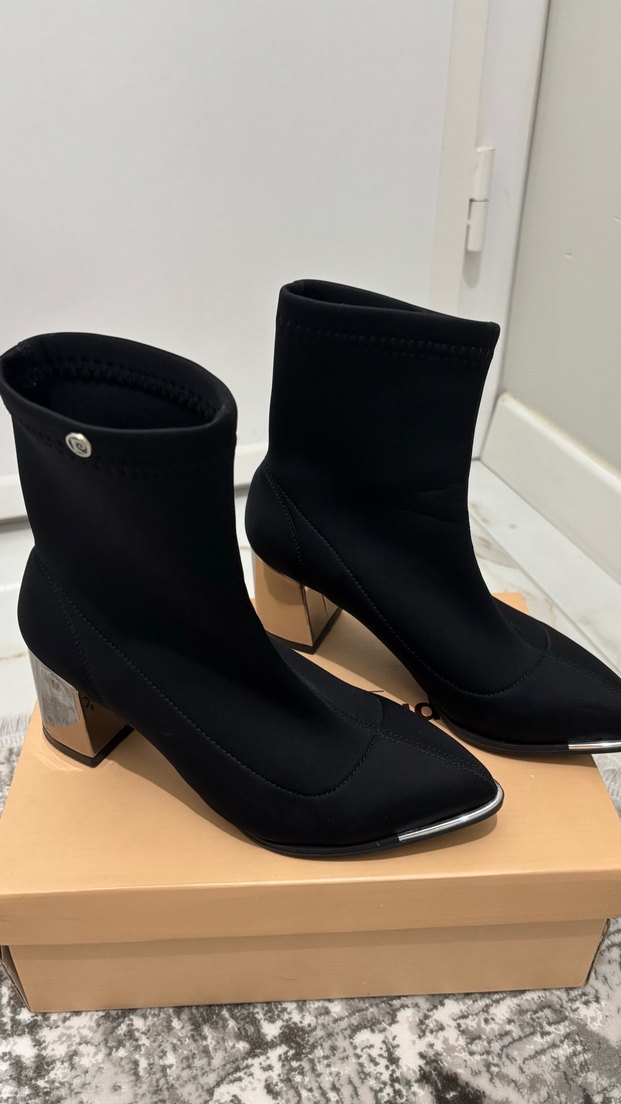 Gümüş topuklu streç bot - Görsel 2