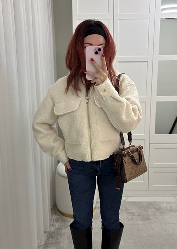 Zara bukle ceket - Görsel 6