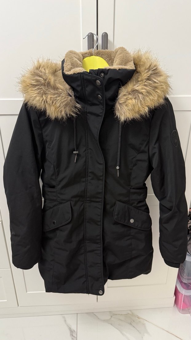 Kürklü kalın parke kaban - Görsel 4