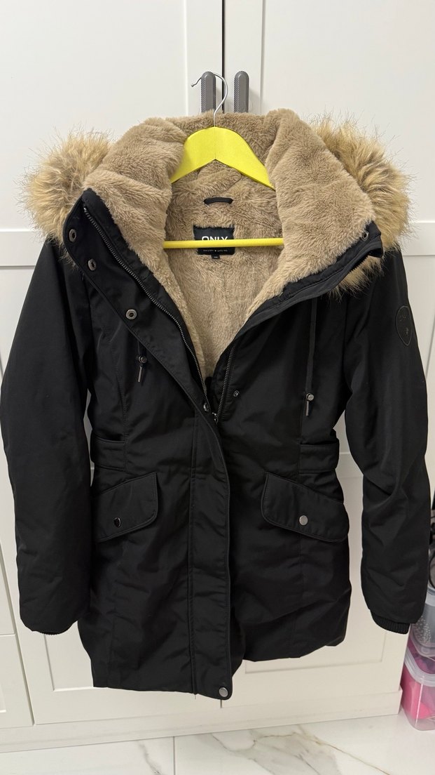 Kürklü kalın parke kaban - Görsel 5