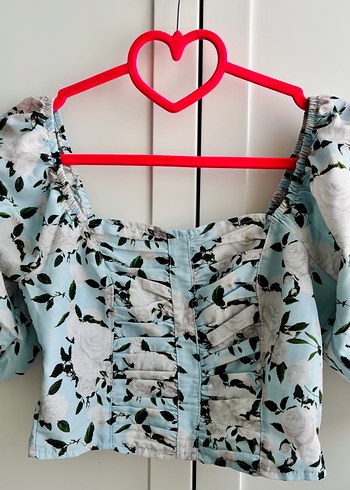 Mavi Çiçekli Croo Bluz - Görsel 4