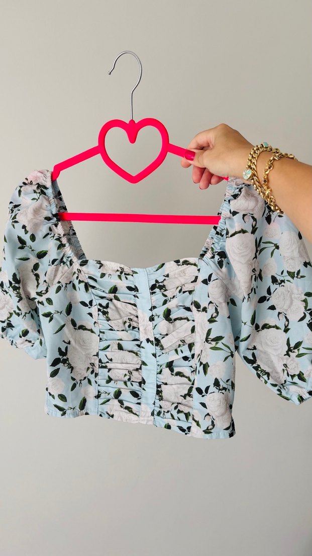 Mavi Çiçekli Croo Bluz - Görsel 2