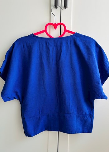 Ofis stili mavi bluz - Görsel 6