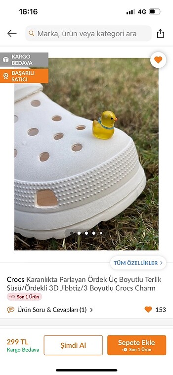 Diğer 3D Crocs Süsü 4 adet
