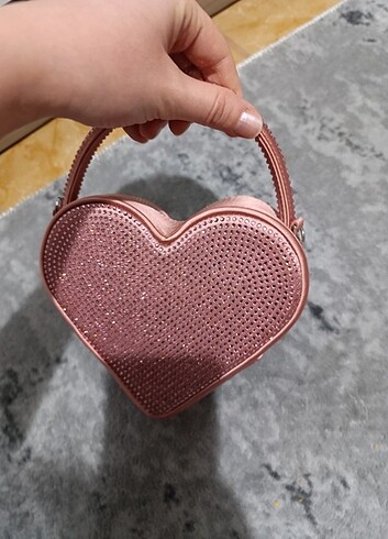 Beden Mango kadın pembe taşlı çanta