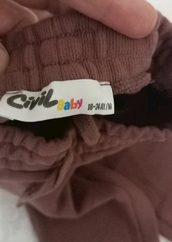 Erkek Bebek Kahverengi Çizgili Sweatshirt ve Pantolon Takımı - Görsel 2