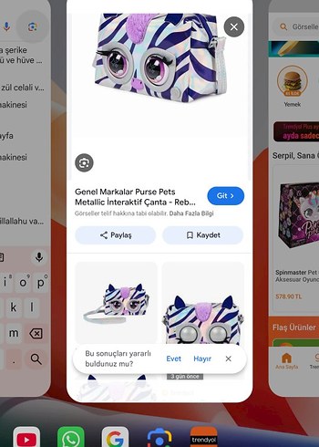 PURSE PETS METALLİC İNTERAKTİF MOR Zebra Desenli Kız Çanta - Görsel 3