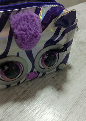PURSE PETS METALLİC İNTERAKTİF MOR Zebra Desenli Kız Çanta - Görsel 4