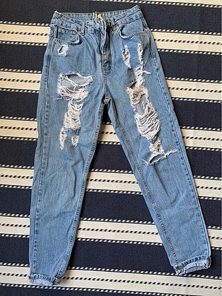 Orjinal topshop yüksek bel yırtıklı pantolon