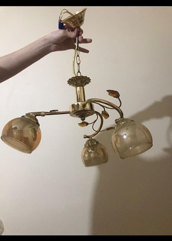 Bej Renkli Üçlü Avize - Görsel 2