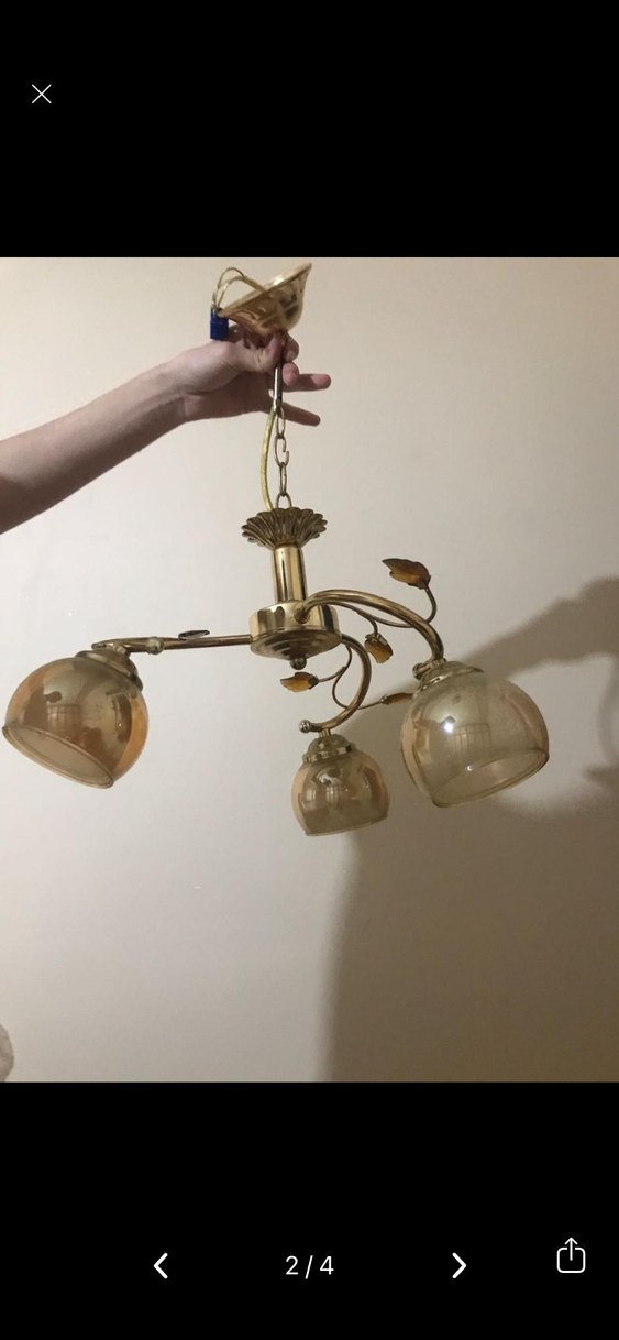 Bej Renkli Üçlü Avize - Görsel 2